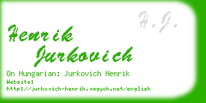 henrik jurkovich business card